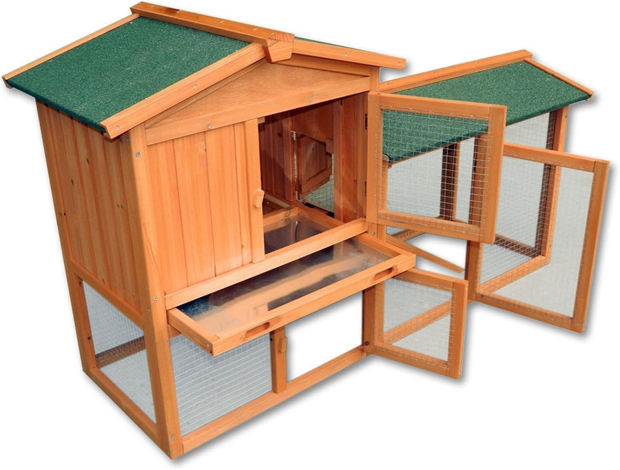 Large 2 Level Chicken Coop Hen House Run 147x52x85cm
