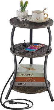Compact 3-Tier Round Side Table with Storage Shelves – Stylish, Sturdy & Multius