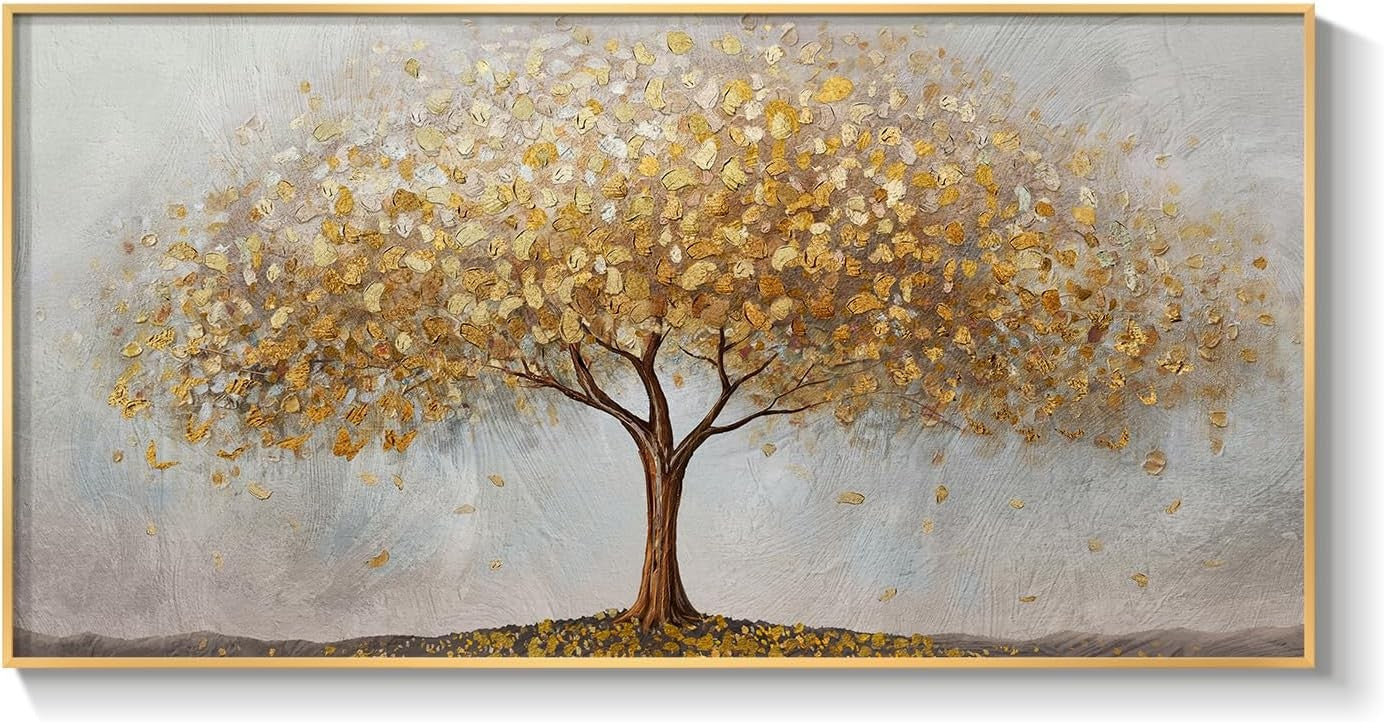 Large Gold Tree of Life Framed Wall Art Luxury Living Room