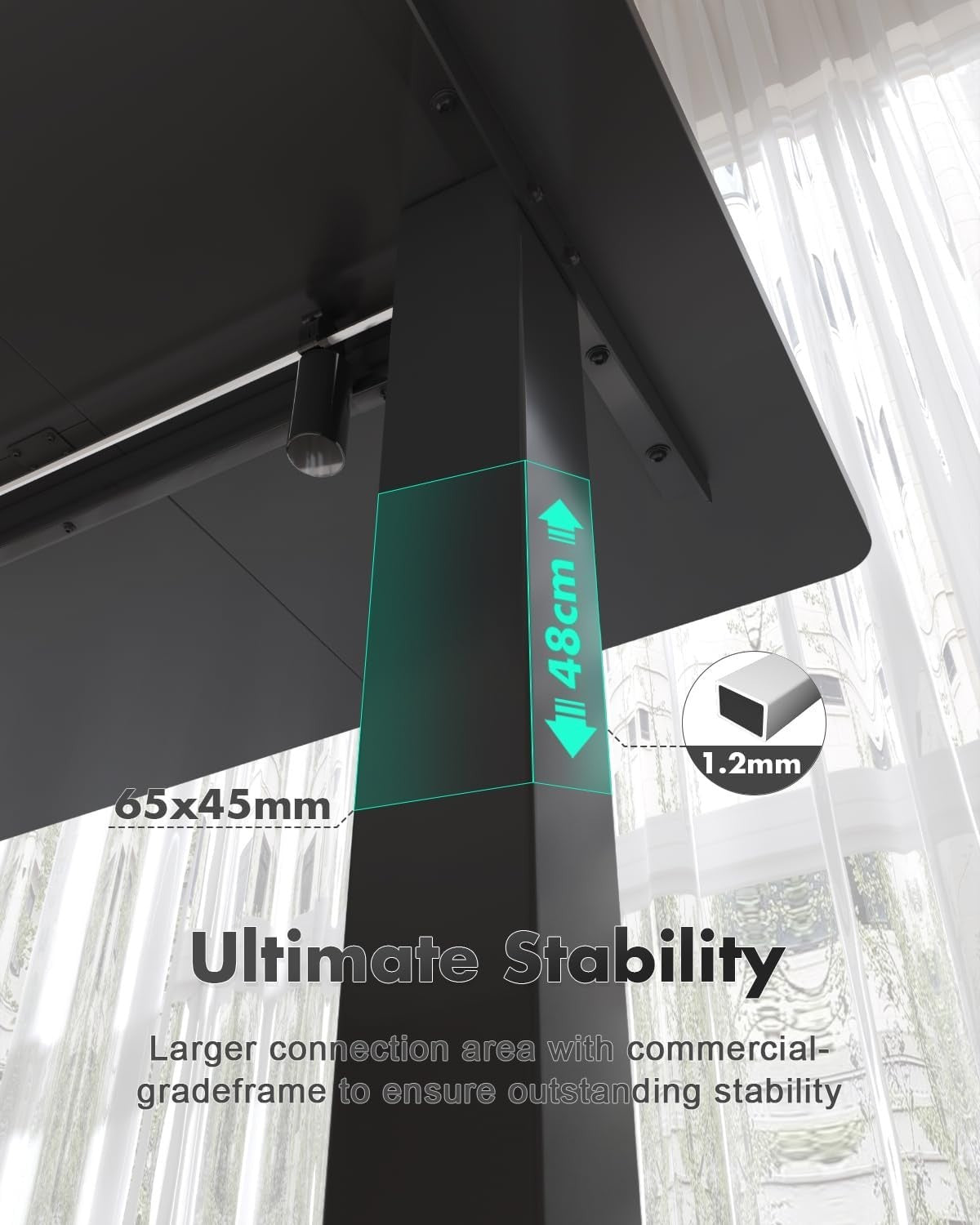 Electric Standing Desk 180x80cm Adjustable Sit Stand Black Table W/Memory Preset