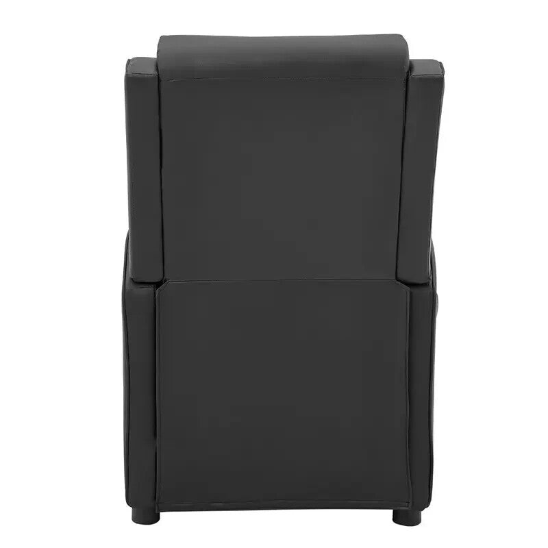 Gaming Recliner Chair Faux Leather Black | Ergonomic Cinema Armchair
