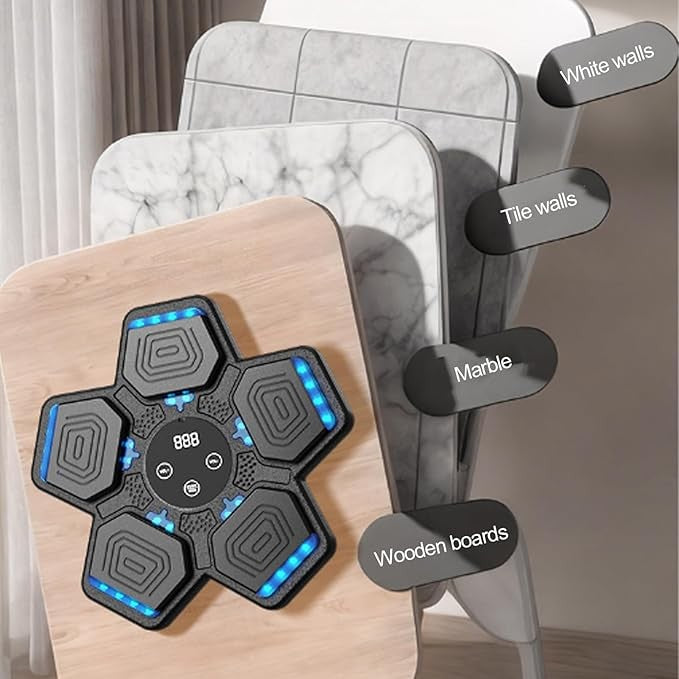 Music Boxing Machine Wall Mounted Bluetooth Punch Pad LED Training Game