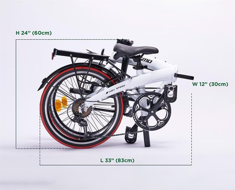16" Folding City Bikes 7-Speed Lightweight Alloy Frame 12kg Urban Ride (V)