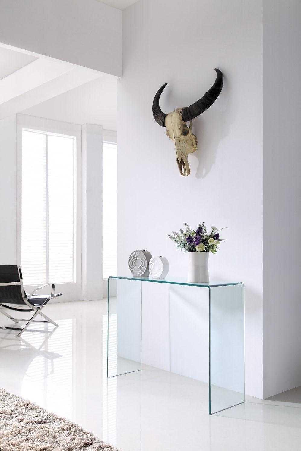 Clear Glass Console Table 110x35x75cm | Durable, Stylish Hallway Storage
