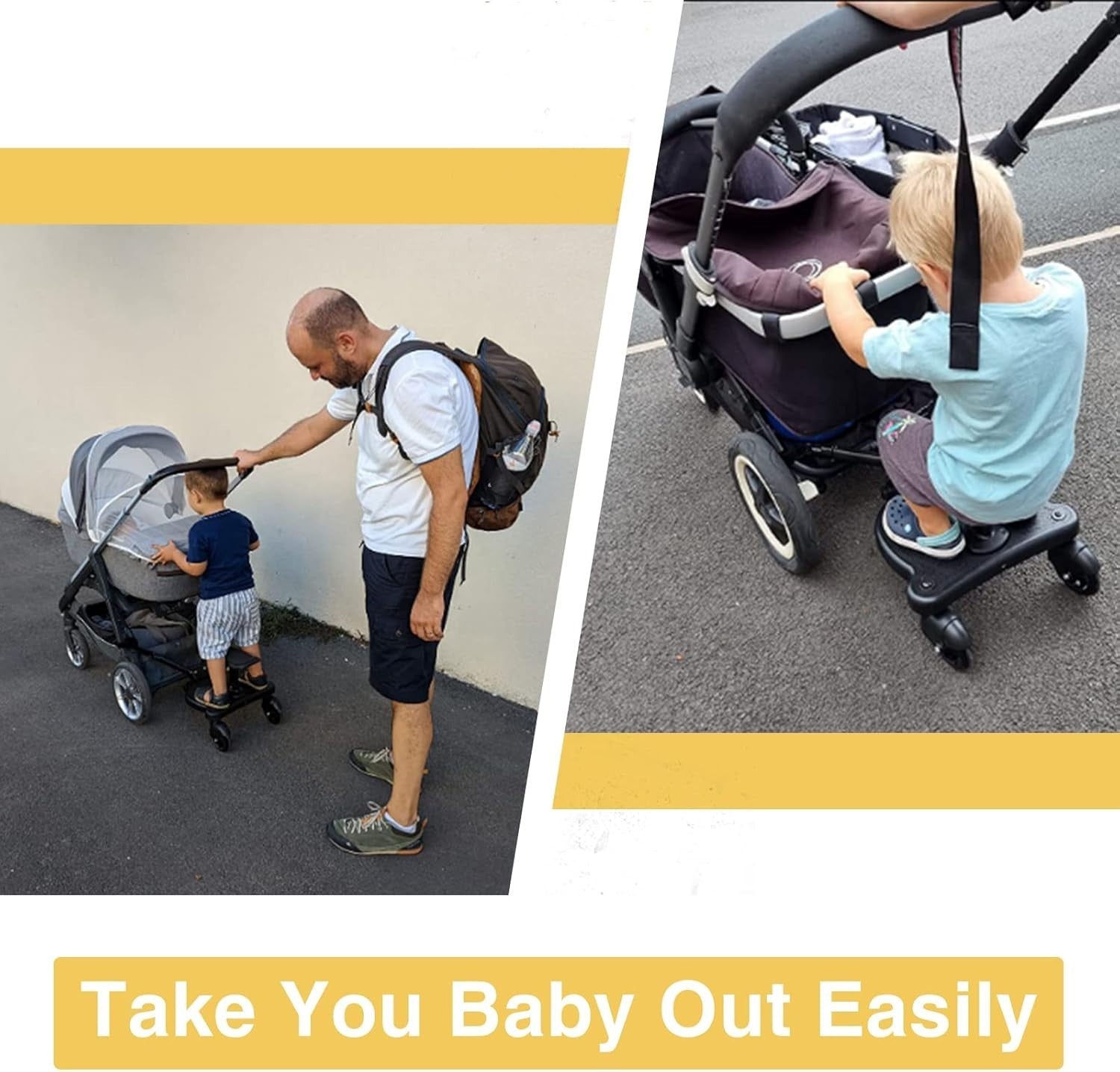 Universal Buggy Board with Seat for Stroller Pram 25kg Toddler Ride-On