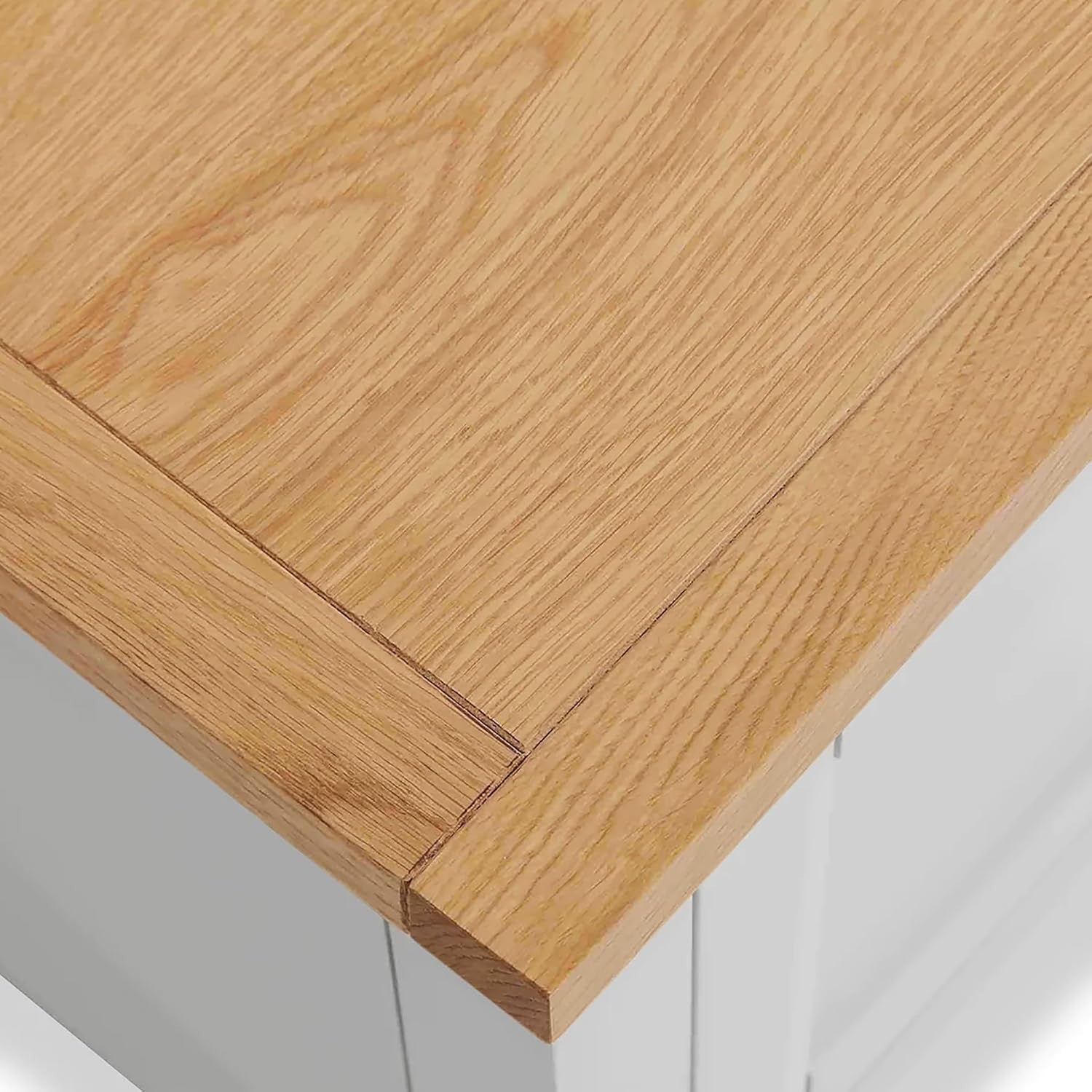 Grey 8 Drawer Chest with Oak Top – Large Solid Wood Bedroom Storage Unit