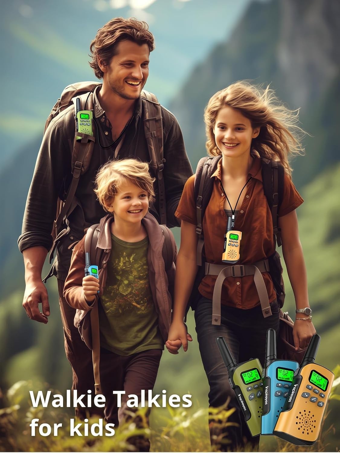 Kids Walkie Talkies Rechargeable 2 Pack Long Range VOX Flashlight Toy