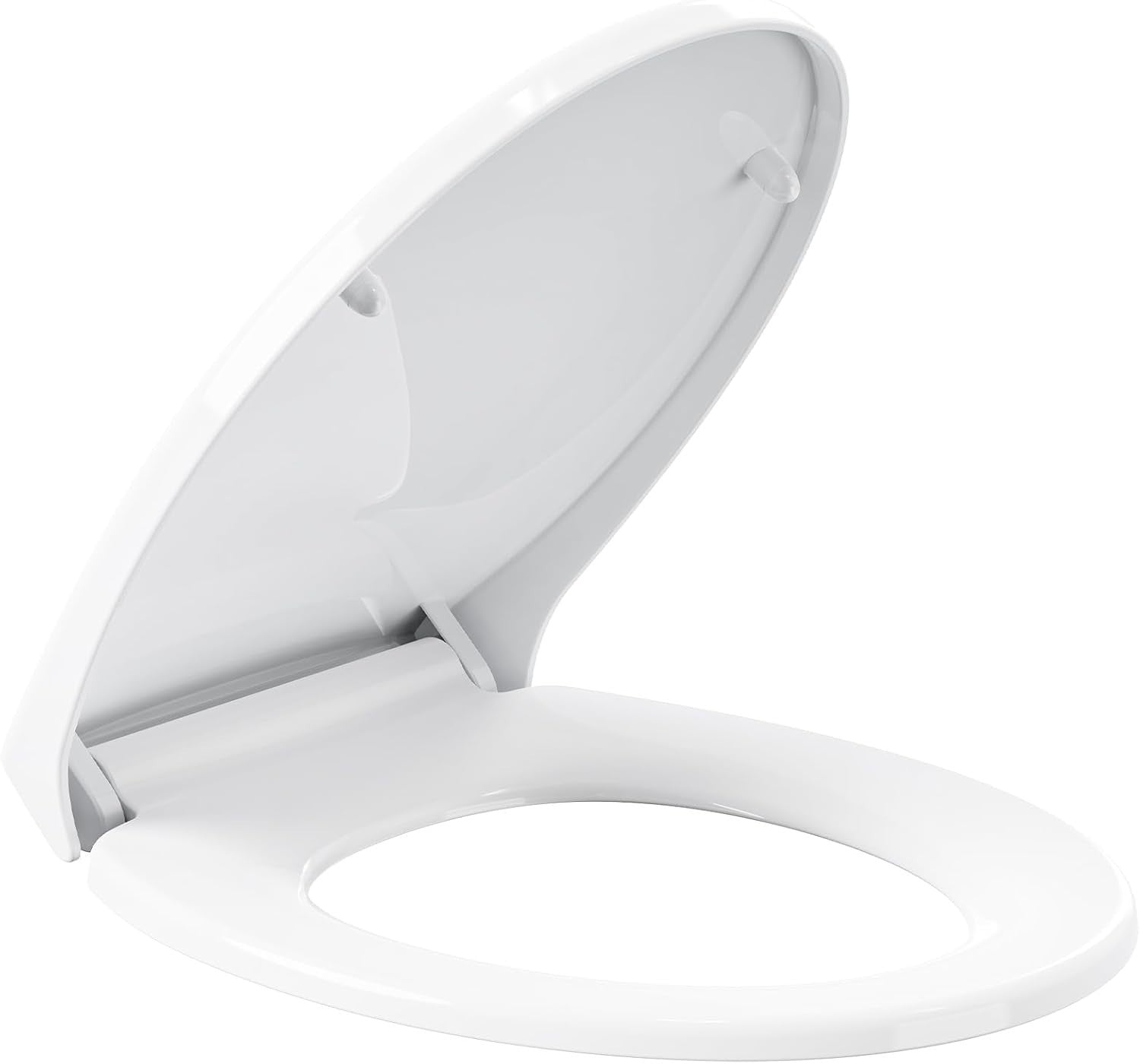 Soft Close Toilet Seat Quick Release Top Fixing O Shape White 44x37cm Adjustable