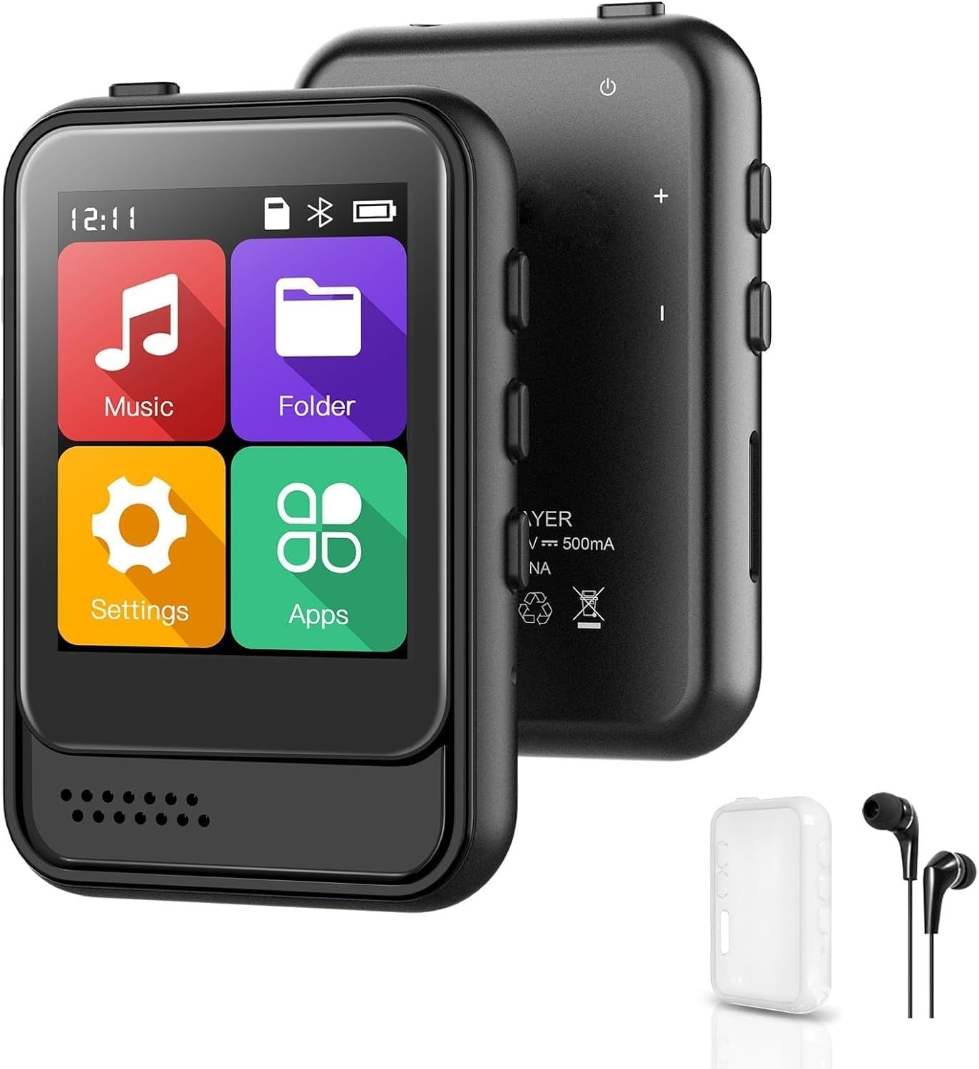 16GB MP3 Player Bluetooth Built-In Speaker FM Radio 128GB