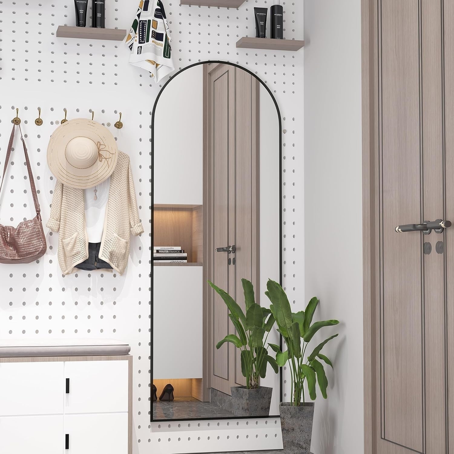 Arched Full Length Mirror 162x53cm Floor Wall Standing Dressing RoomArched Full