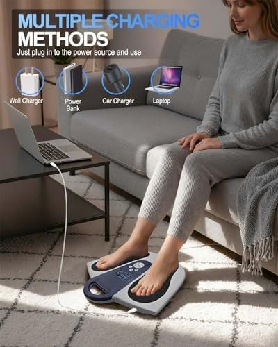 EMS Foot Massager With Heat TENS Pads Pain Relief Circulation 99 Levels