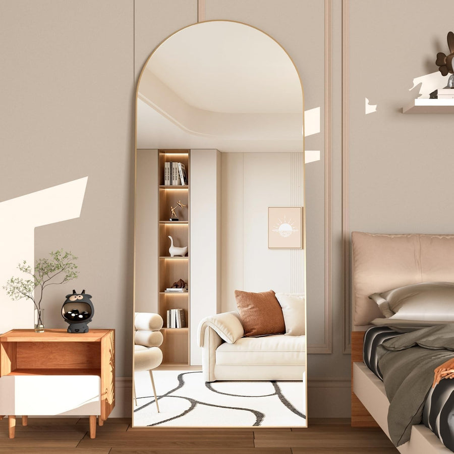 165x60cm Arch Gold Full Length Mirror Wall Leaning Standing for Bedroom