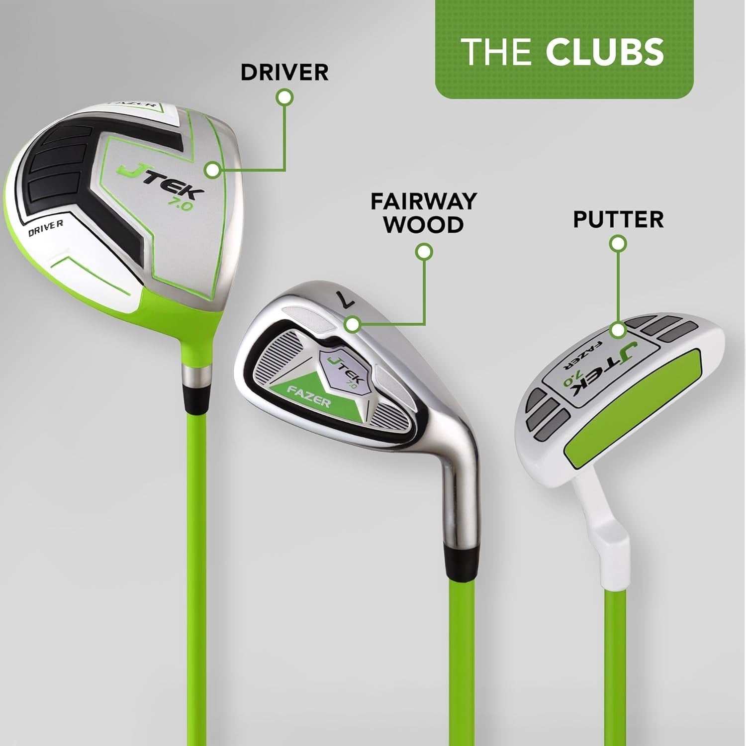 Junior Golf Club Set Right Hand Kids Starter Driver Irons Putter Stand Bag