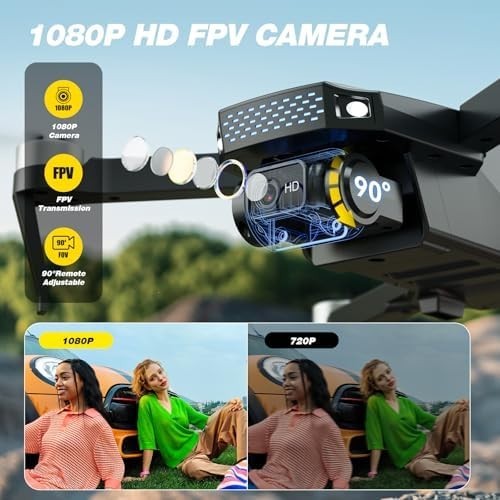 Foldable 1080P HD Camera Drone with Brushless Motors, 3D Flips & 30Min Flight