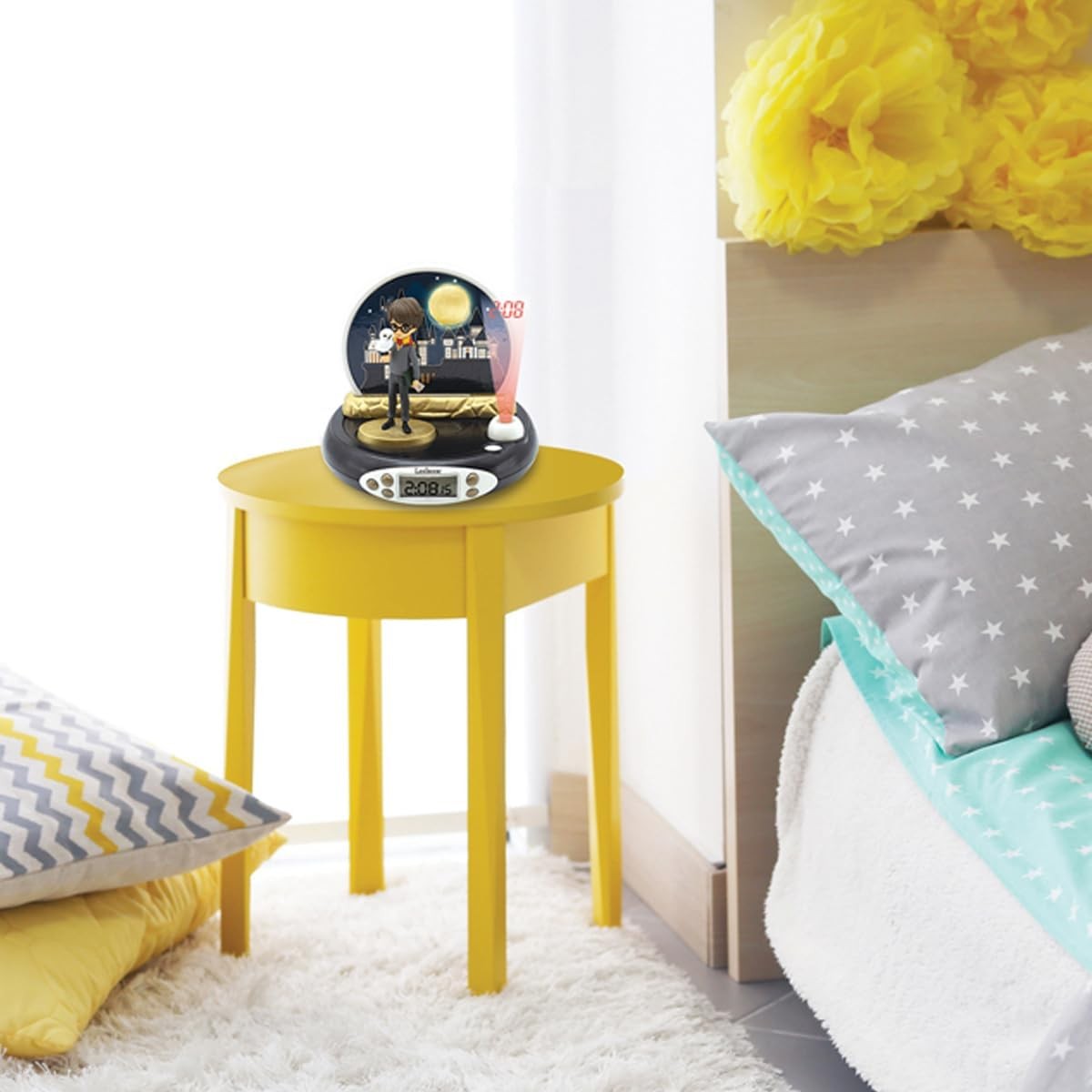 Kid Projector Alarm Clock Night Light Ceiling Time Display Black