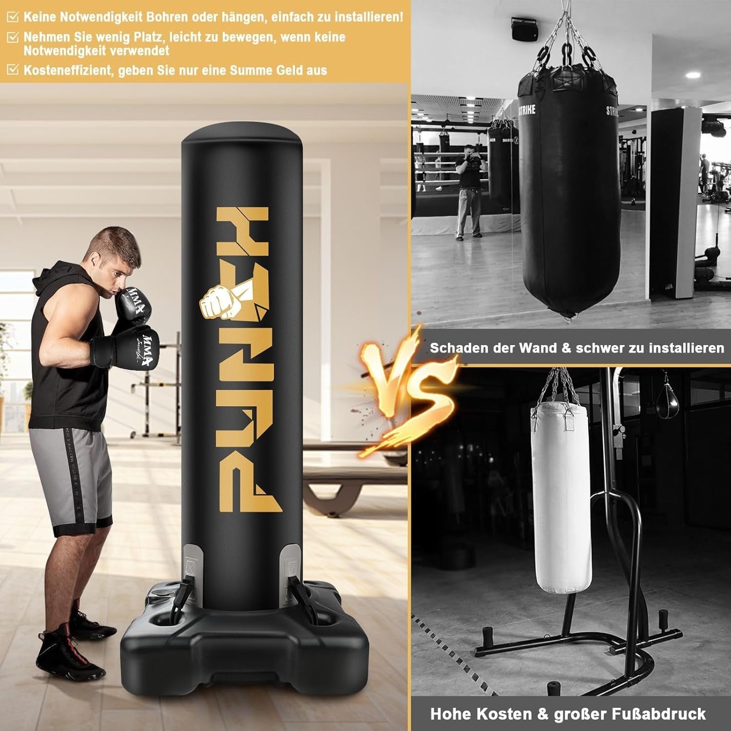 175cm Free Standing Punch Bag Set Inflatable MMA Kickboxing Trainer