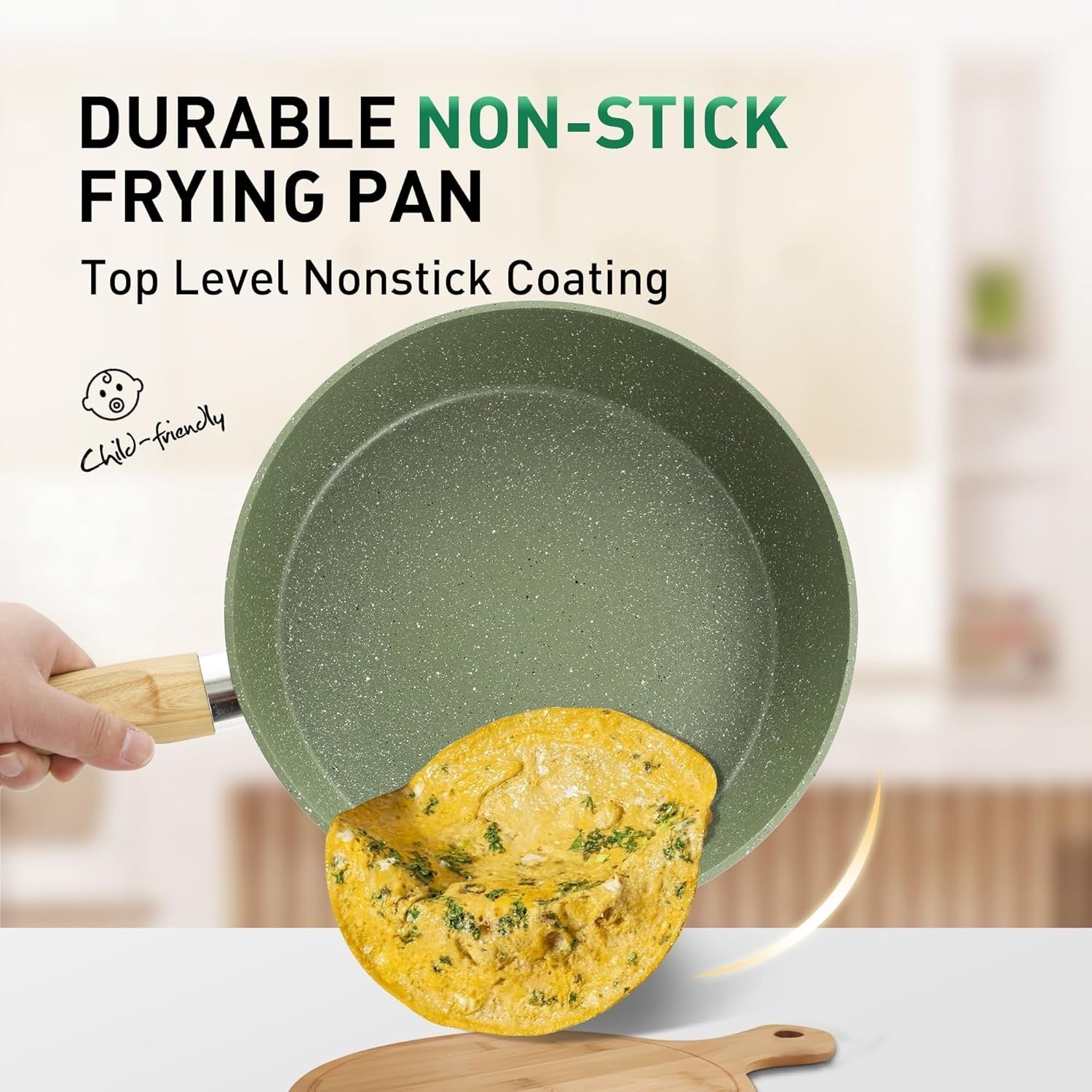 12pc Green Non Stick Cookware Set Induction Ready Pots Pans with Lids & Utensils