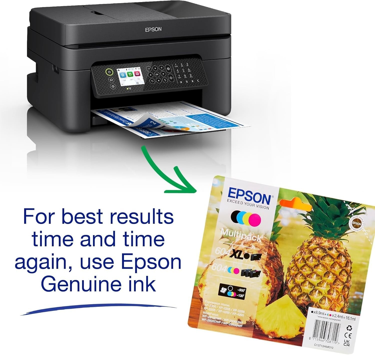 Wireless Colour Inkjet Printer A4 WiFi Auto-Duplex Compact Fast ADF Home Office
