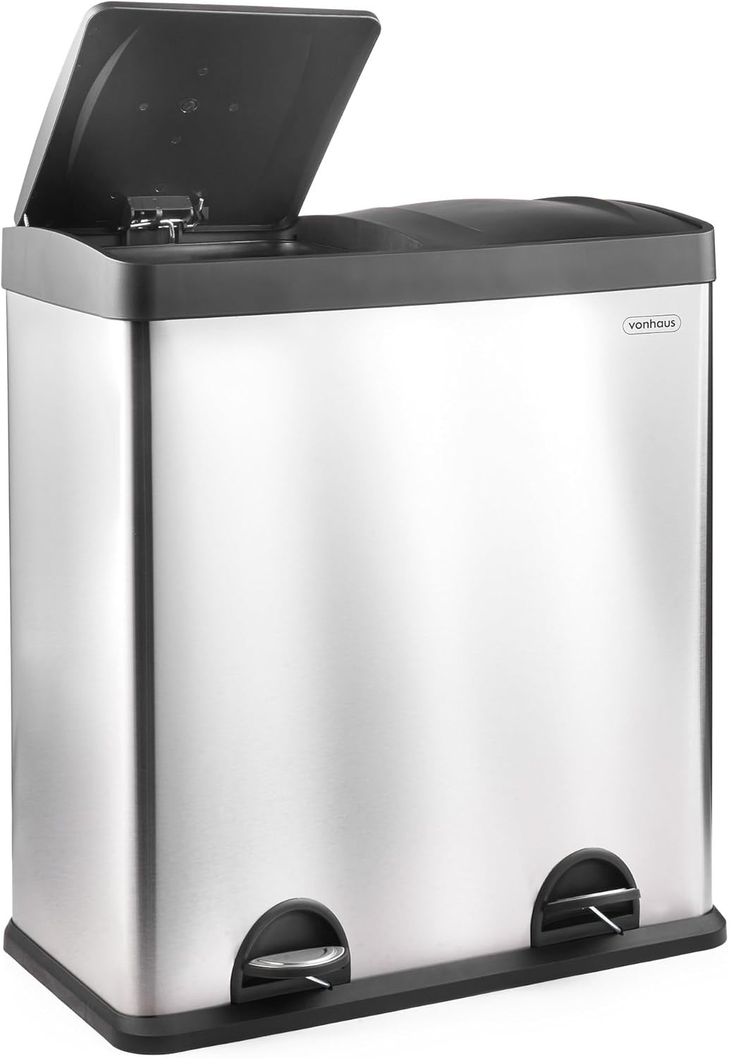 60L Dual Compartment Kitchen Bin | Touch-Free Recycling Waste Bin