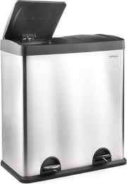 60L Dual Compartment Kitchen Bin | Touch-Free Recycling Waste Bin