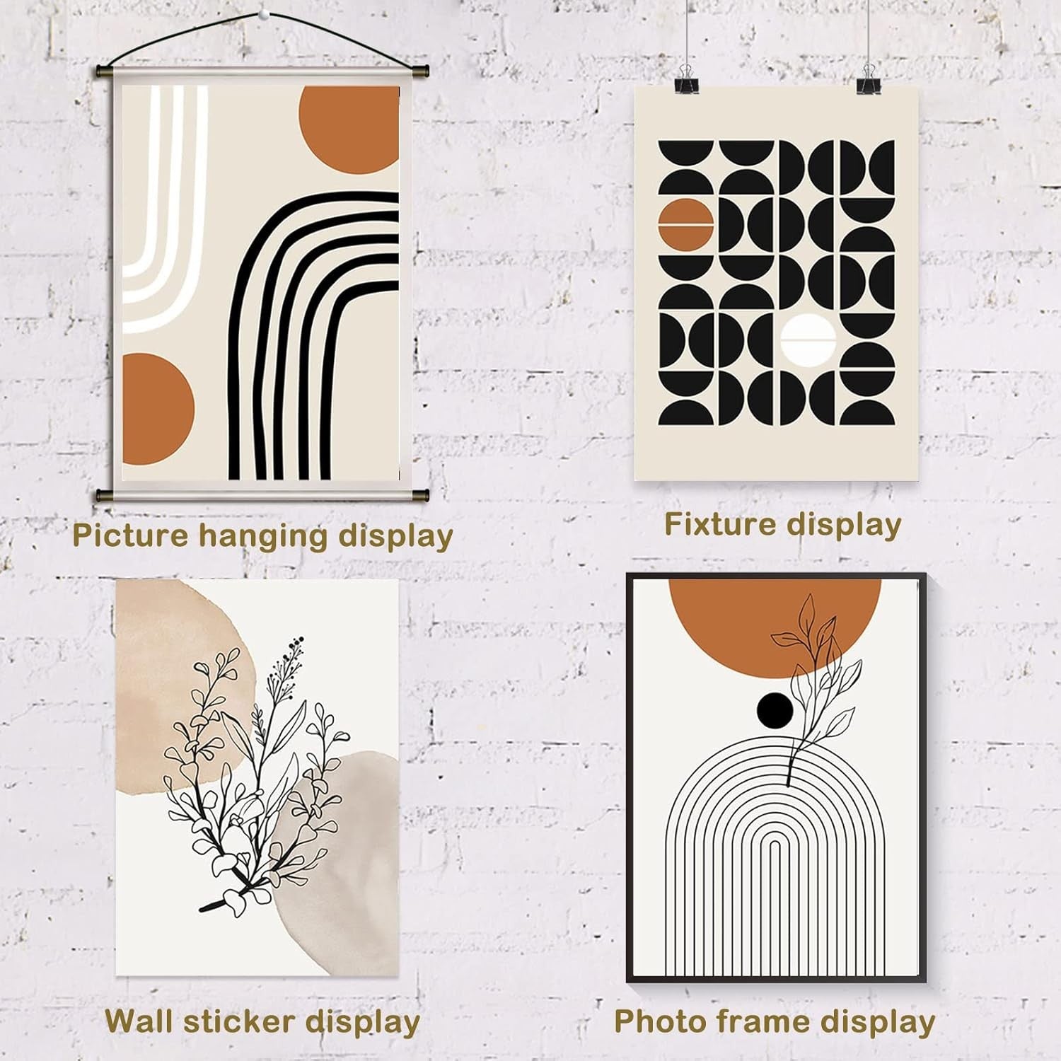 6Pcs Boho Abstract Canvas Wall Art Geometric Set