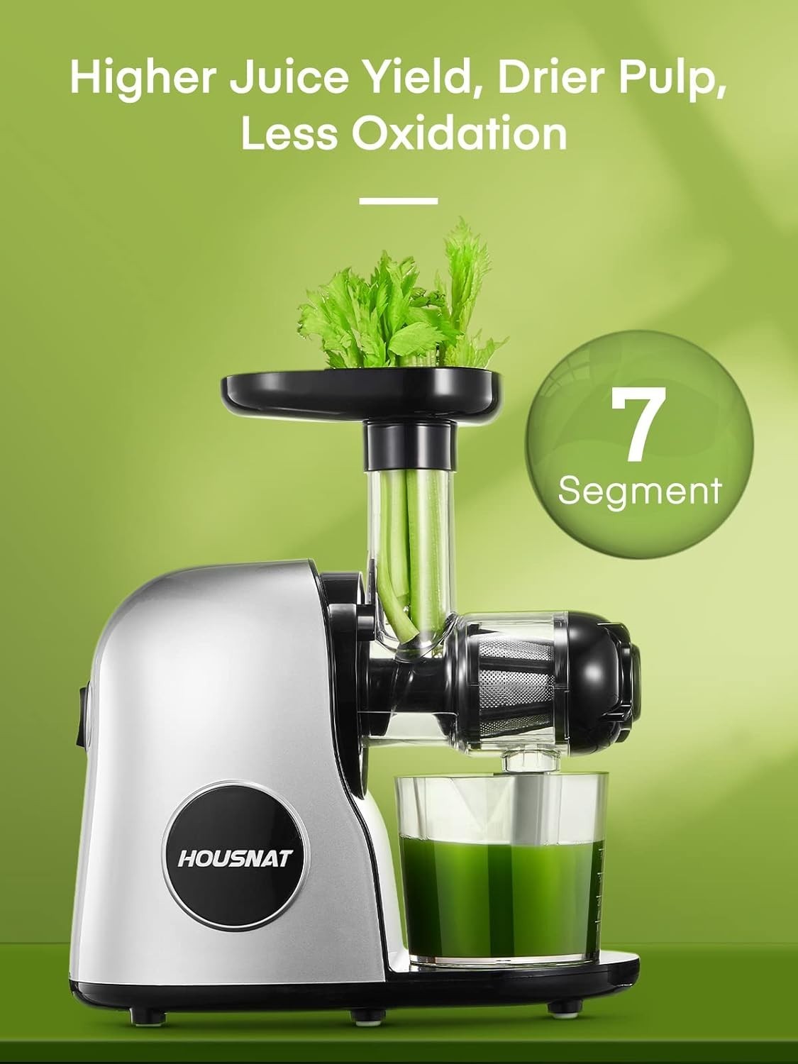 Cold Press Juicer Slow Masticating Quiet Motor High Yield Easy Clean