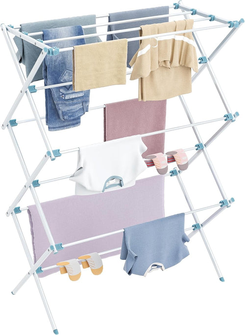 3 Tier Foldable Clothes Airer Heavy Duty Laundry Drying Rack Indoor