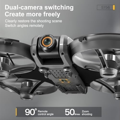 Foldable Drone with LCD Screen Remote, Dual 720P Cameras & 2 Batteries