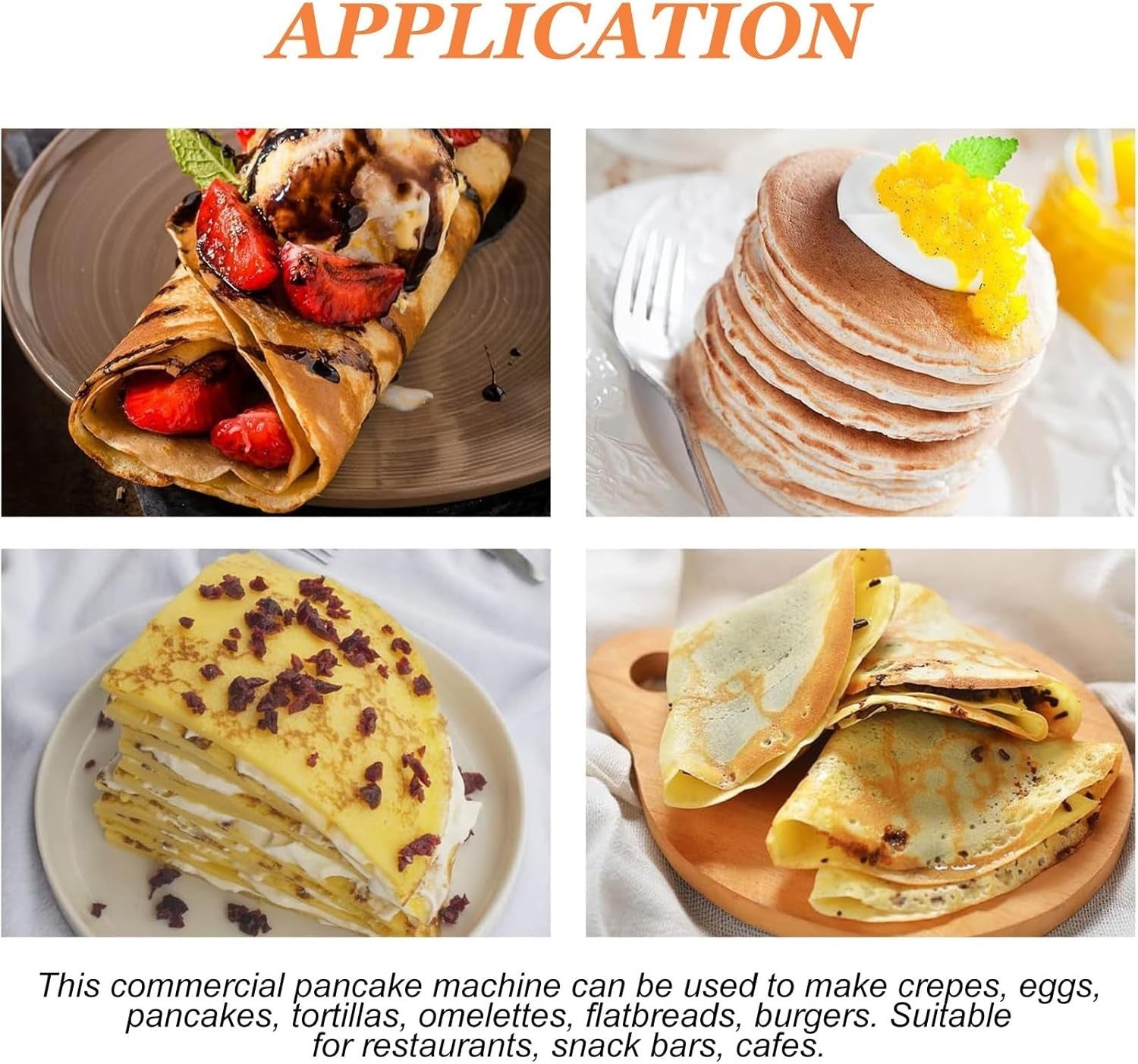 16” Electric Crepe Maker 1650W Non-Stick Pancake Machine Adjustable Temp