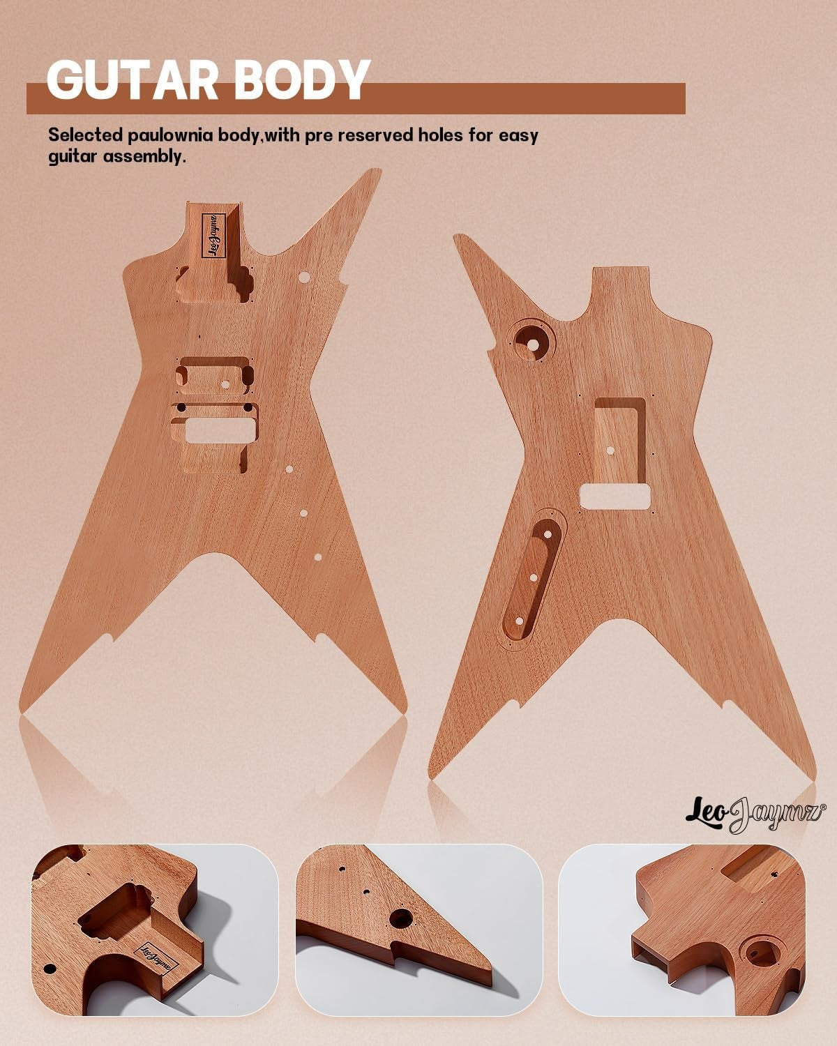 DIY Electric Guitar Kit Mahogany Body Laurel Fretboard Full Set