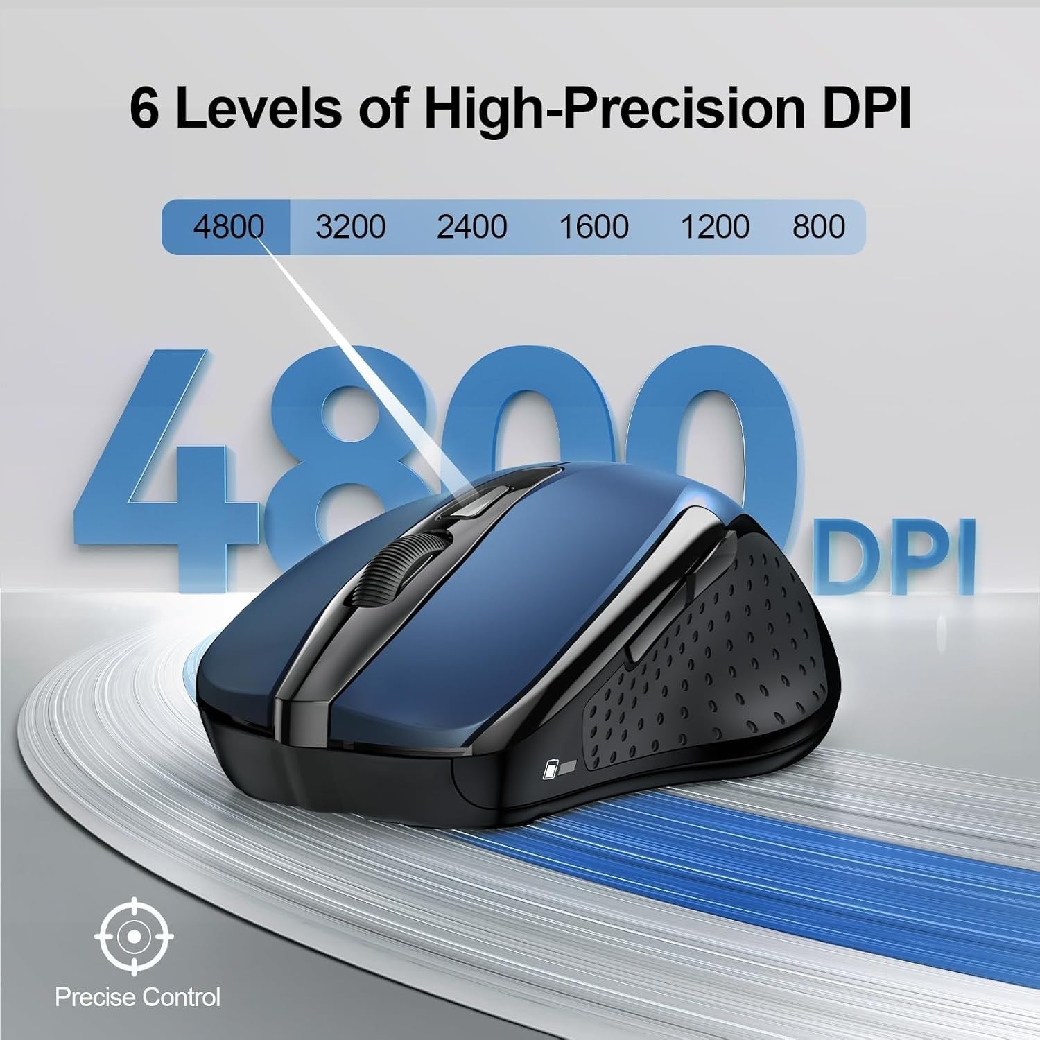 Bluetooth Wireless Mouse 4800 DPI Silent 6 Button Ergonomic Laptop PC