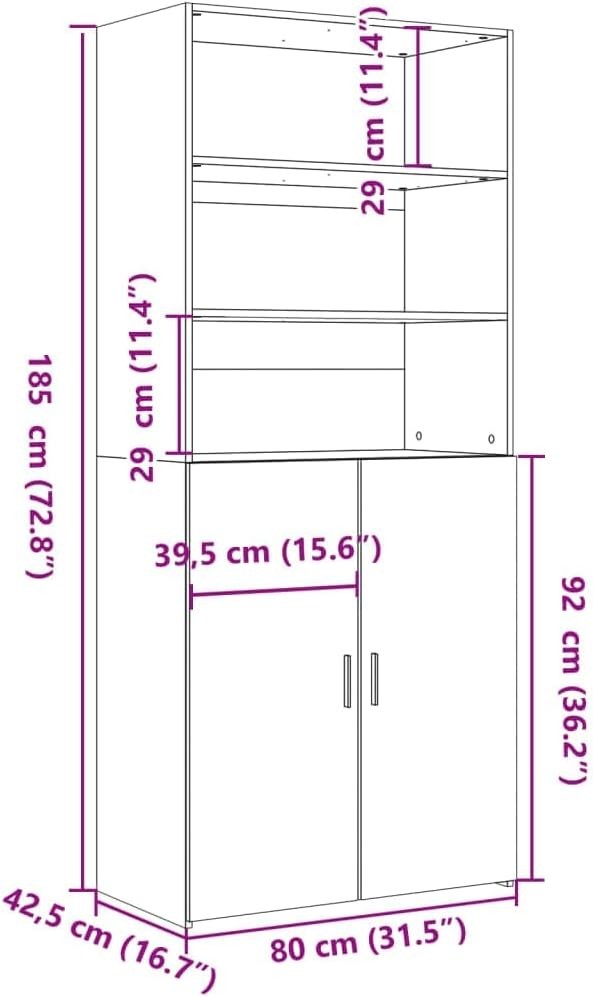 Modern Grey Sonoma Storage Cabinet with Doors & Shelves for Bedroom