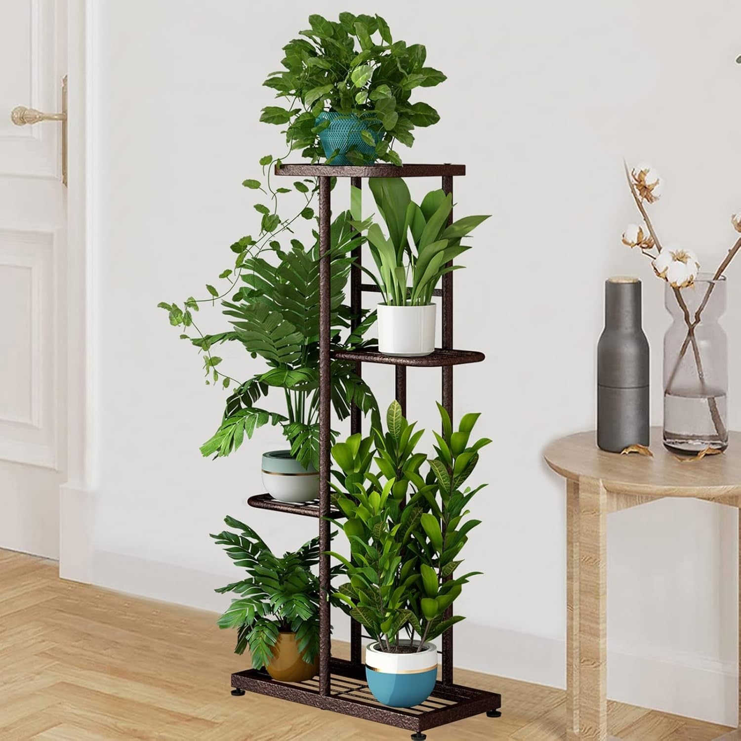 4 Tier Bronze Metal Plant Stand Indoor Outdoor Multi Pot Display Shelf