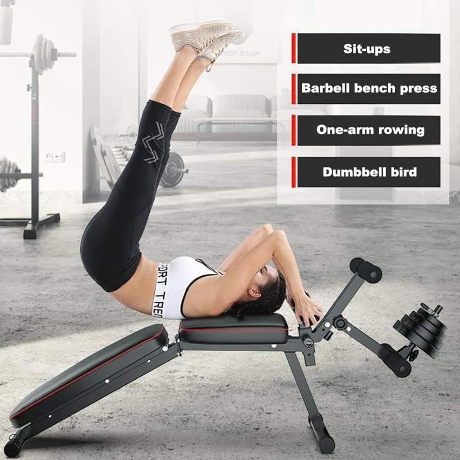 Multi-Function Ab Workout Bench 200kg Incline Decline Leg Extension Home Gym