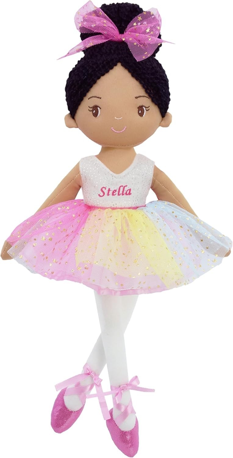 Custom Name 40cm Ballerina Plush Doll Soft Ballet Keepsake Gift