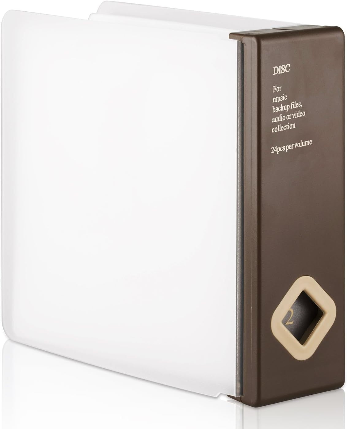 CD DVD Storage Box Holds 120 Discs Media Organizer Stackable Brown