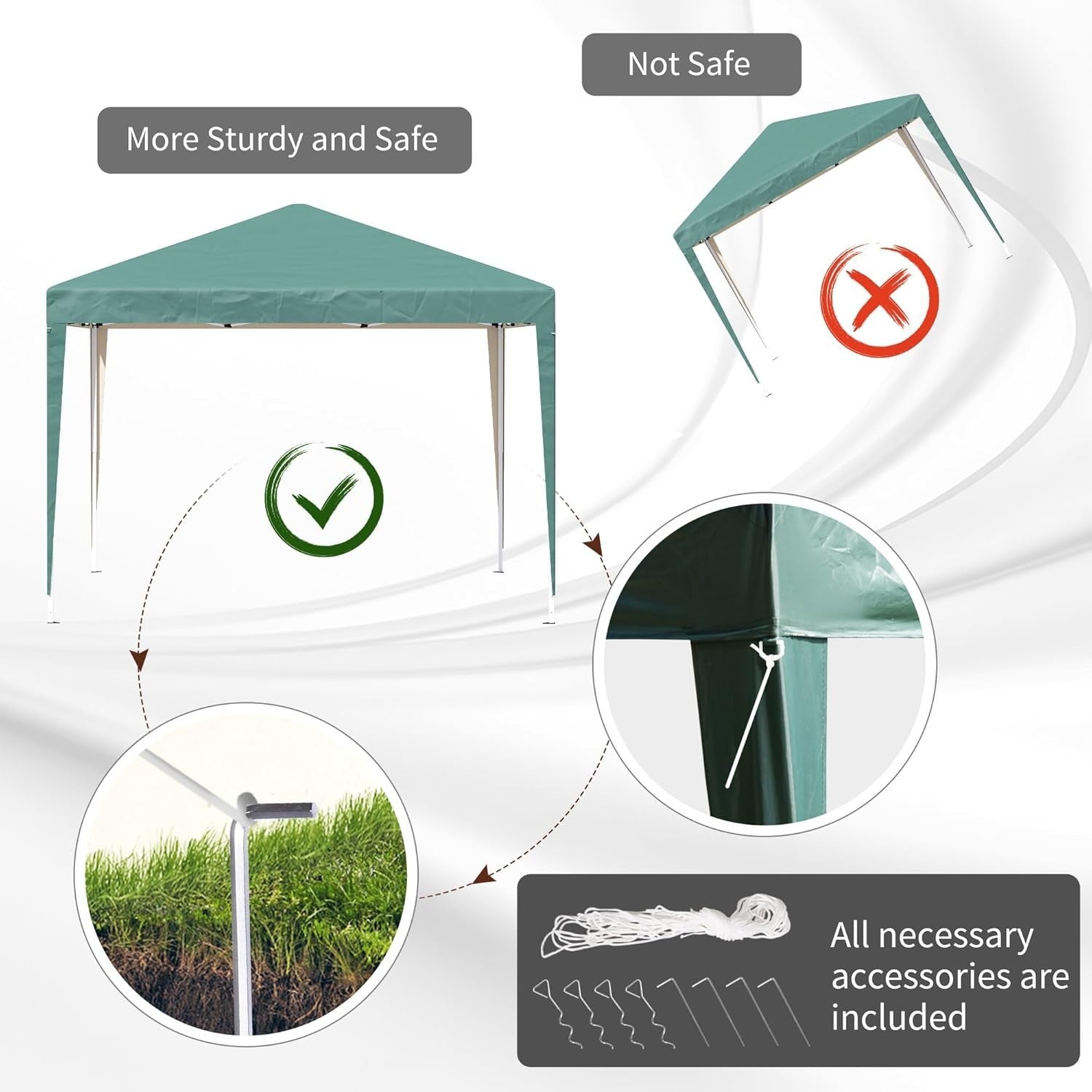 3x3m Pop Up Gazebo Waterproof Adjustable Party Tent w/ Bag Green