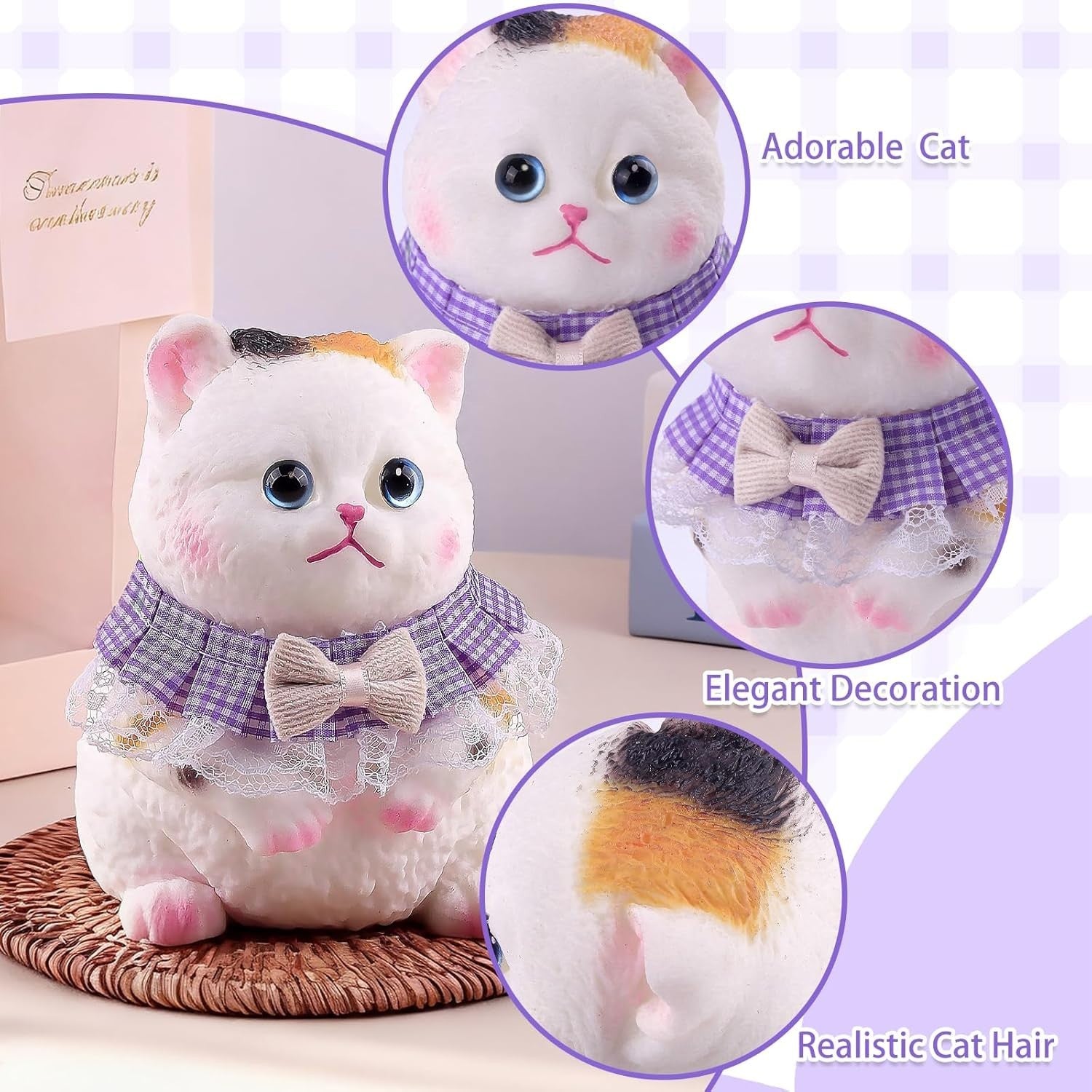 Big Cat Squishy Stress Relief Toy Soft Calico Cat Sensory Fidget