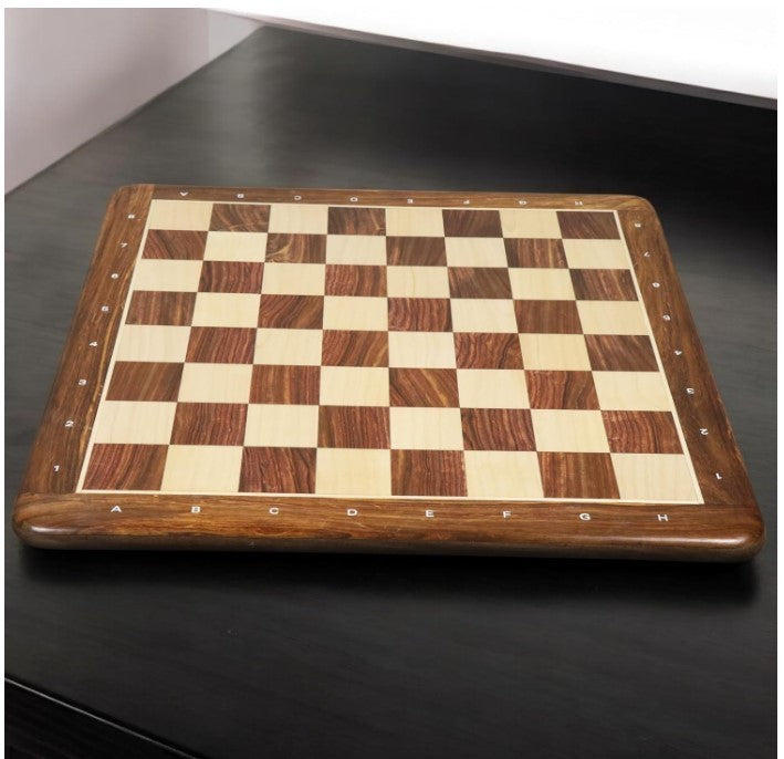 Luxury 21" Wooden Chess Board with 55mm Squares – Rosewood & Maple Inlaid
