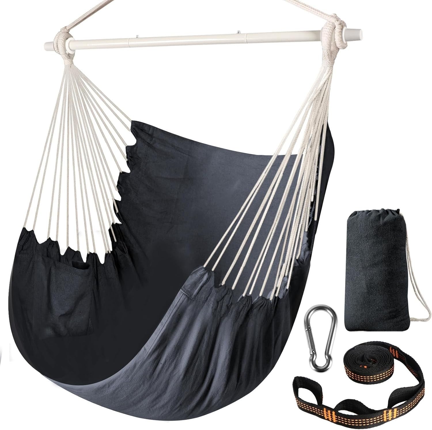 Hammock Chair Swing – Portable, Collapsible, Cotton Comfort, 1 Person