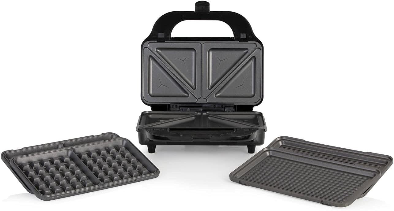 3-in-1 Deep Fill Sandwich & Waffle Maker 900W Non-Stick Plates