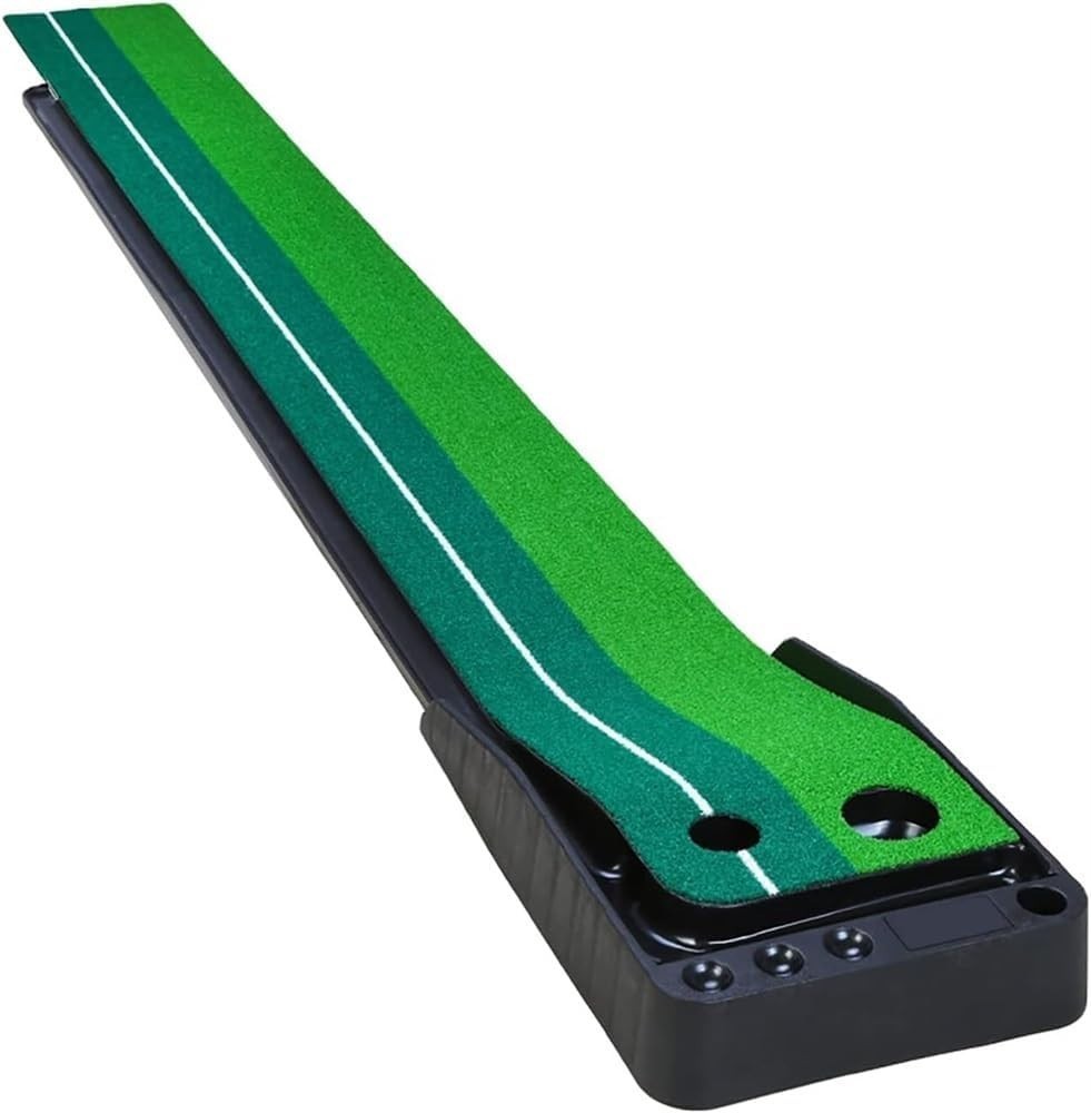 Golf Putting Mat Auto Ball Return 2 Hole Indoor Practice Trainer Home