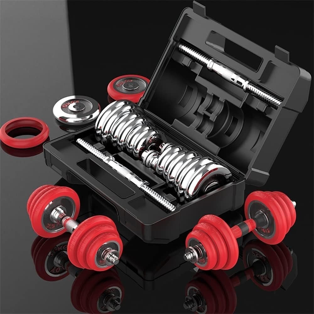 30kg Adjustable Dumbbell Barbell Set 3-in-1 Cast Iron Home Gym Weights