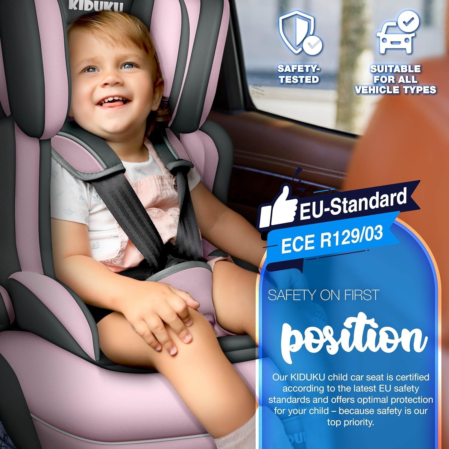 3 in 1 Child Car Seat Group 1 2 3 Booster 9–36kg Adjustable Side Impact