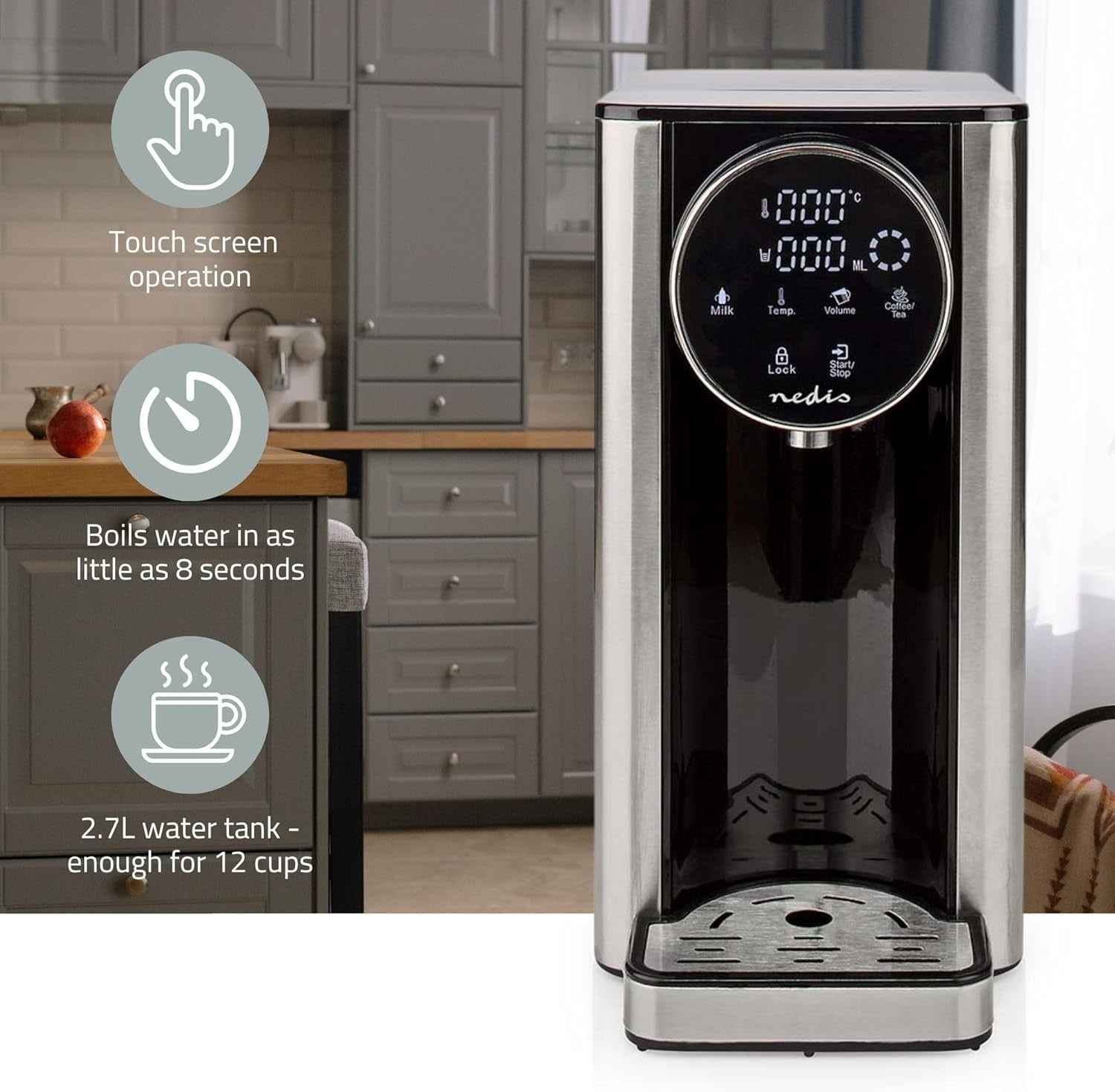 Instant Hot Water Dispenser 2.7L | 2600W Fast Boil Touch Control