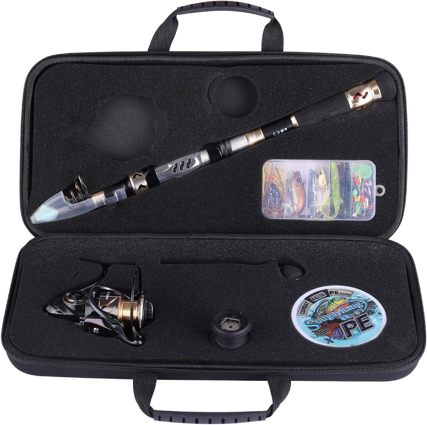 2.1m Carbon Fiber Telescopic Fishing Rod & Reel Combo Travel Kit