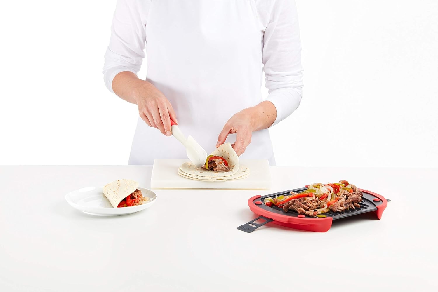 Microwave Grill XL Non Stick Crisping Pan 25cm Red