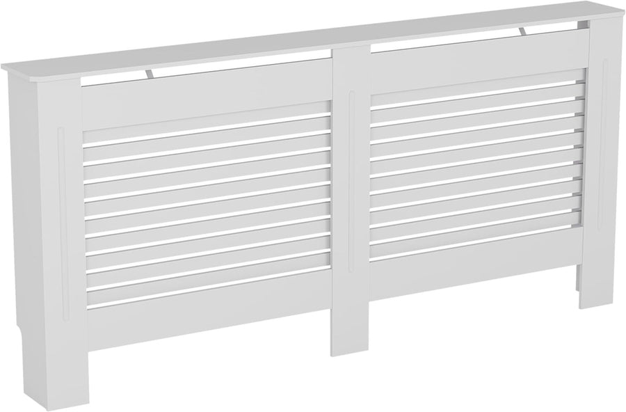 Extra Large White Radiator Cover 172cm Modern MDF Heating Cabinet with Shelf