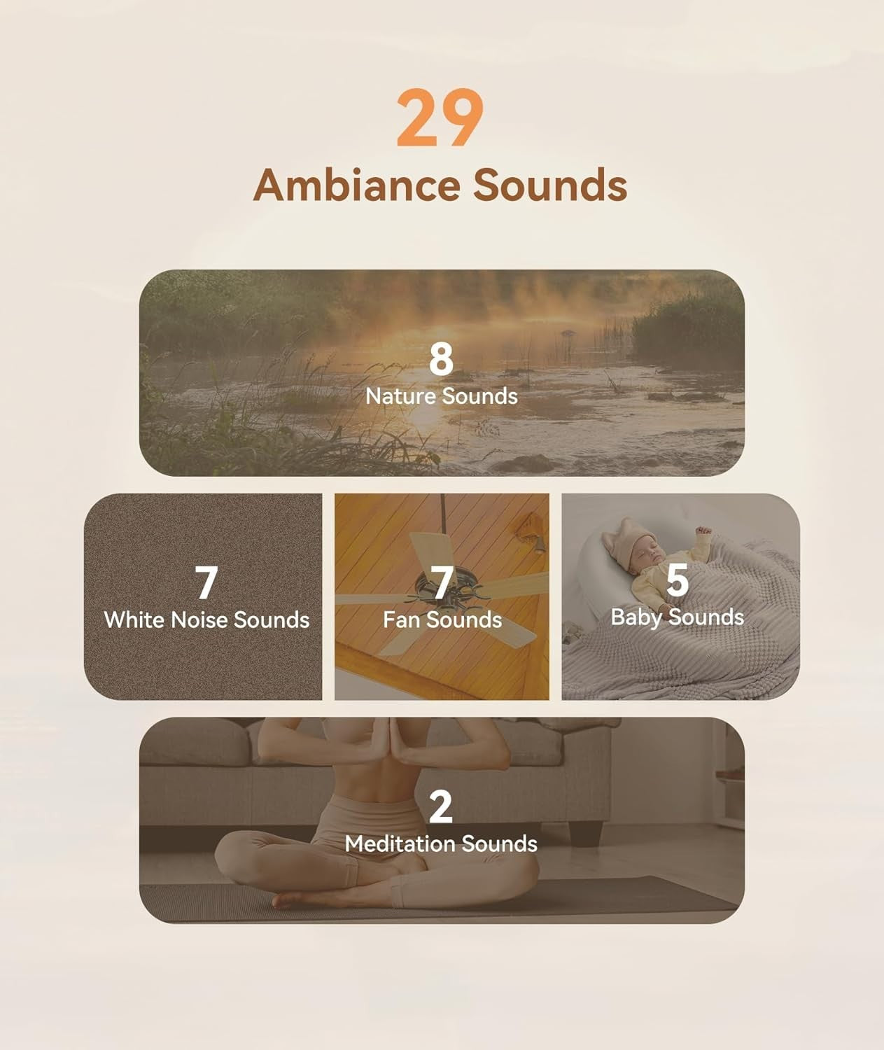 White Noise Machine for Sleep & Relaxation | 29 Soothing Sounds, Bluetooth, Time