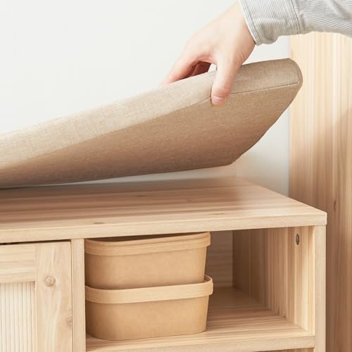 Wooden Shoe Storage Bench with Cushion 6 Compartments 121×35×49cm